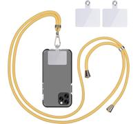 Kal-Chaîne Universelle Pour Téléphone Portable -Réglable Et Amovible -Jaune Mélangé Avec Blanc
