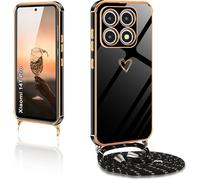 Kal-Chaînedetéléphoneportablepourxiaomi14tpro,Coquedeprotectionavecchaîne,Motifd'amour,Designgalvanisé,Ensiliconeanti-Chocs,Aveccordondesuspension,Protectiondel'appareil