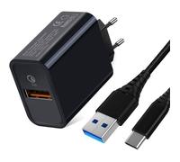 KAL-Chargeur 18W Rapide QC 3.0 avec Câble Type-C 2M pour Samsung A41/A21S/A40/A20E/A20 Galaxy A3/A5/A8/A9 Nokia 6.1-8.3