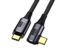 KAL-ChenYang CY Câble USB-C coudé à 90 degrés vers USB-C USB4 40 Gbit/s avec charge 100 W UHD 8K 5K 4K @ 60 Hz USB 4.0 compatible avec Thunderbolt3/4 0,5 m