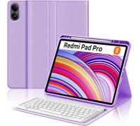 KAL-Clavier Pour Redmi Pad Pro 12.1'' 2024/Xiaomi Pad Poco 12.1'' 2024,Clavier Azerty Sans Fil Bluetooth, Housse Multiposition Fonction Ranger Stylet, Noir