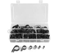 KAL-Clips De Type P En Plastique Et Nylon, 200 Attaches De Serrage Pour Câbles, Tailles Assorties Pour Conduits De Câbles, Kit D'Assortiment De Tuyaux Métalliques Avec Étui De Rangement