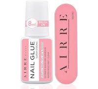 Kal-Colle À Ongles Super Forte Pour Ongles En Acrylique, Pointes D'ongles Et Ongles Pressés (8 Ml) Colle À Ongles À Appliquer Au Pinceau Airre Et Lime Pour Faux Ongles Collés, Répare Les Ongles Cassé