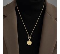 Kal-Collier De Pièces De Monnaie En Or Collier De Pièces De Monnaie Boho Pendentif Toggle Collier Longue Chaîne De Pull Collier De Disque Chaîne De Bijoux Pour Les Femmes Et Les Filles Cadeaux