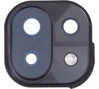 Kal-Compatible Avec Xiaomi Mi 11 Lite 4g / 5g M2101k9ag Verre Arrière Verre Coque Lentille Objectif + Cadre Ring Camera Back Camera Noir