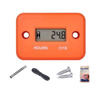 KAL-Compteur D`Heures Inductif Numérique Étanche Ip68, Fonctionne Sur 2/4 Temps Divers De Ztr/Tondeuse À Gazon Autoportée Tondeuse Terrestre Tondeuse Utv Tracteur Dirt Bike Moto Etc(Hm006A Orange)
