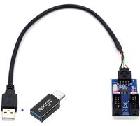 KAL-Connecteur Usb 3.1 Mâle Usb-C Type-C Vers Usb 2.0 Type-A Mâle 1 Vers 2 Femelles Carte Mère 9 Broches 10 Broches Adaptateur Hub Dc 5 V Multiplicateur De Port
