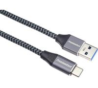 KAL-Connexion Câble de Données USB-C sur USB A, SuperSpeed Jusqu'à 5 Gbit/s, Charge Rapide Jusqu'à 3A, USB 3.2 Génération 1, Tresse de Câble Textile, Couleur Noire, Longueur 0,5 m