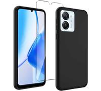 Kal-Coque Compatible Avec Blackview Color 8 / Oscal Modern 8 (6.75") Noir Housse Et Verre Trempé Écran Film Protecteur - Étui Souple Silicone Tpu Case Cover Black