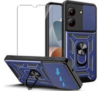 Kal-Coque Compatible Avec Zte Blade A54 (6.6") Et 1 X Verre Trempé Écran Film Protecteur - Pc Dur Et Tpu Silicone Housse Couverture Avec 360°Degrés Support Rotatif Étui Case Cover Bleu