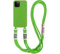 Kal-Coque De Protection Pour Iphone Se - En Silicone Liquide - Avec Cordon De Suspension - Bandoulière - Élégante - Vert