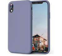 Kal-Coque Iphone Xr, Coque En Liquide Silicone Conçue Pour Iphone Xr, Étui De Protection Antichoc Ultra Mince Avec Doublure Douce En Microfibre Anti-Rayures, 6.1 Pouces,Gris Lavande