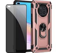KAL-Coque Kompatibel Huawei Nova8I/Honor 50 Lite Or Rose Étui De Protection Avec Protecteur D'Écran En Verre De Confidentialité Anti-Espion