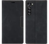 Kal-Coque Motorola Moto Edge, Etui Motorola Moto Edge [Magnétique] Tpu Antichoc Housse Cuir Premium En Cuir Pu [Fentes Pour Cartes] [Etui À Rabat] [Pochette De Portefeuille] Flip Case (Noir)