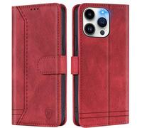 Kal-Coque Pour Asus Rog Phone 8/8 Pro - Étui Protection Housse Premium En Cuir Pu, Pochette Fermeture Magnétique, Flip Case Compatible (Rouge)