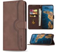 Kal-Coque Pour Galaxy A5 2017, Antichoc Etui En Cuir Pu Avec Fentes Pour Cartes, Magnétique Housse Pour Samsung Galaxy A5 2017, Marron