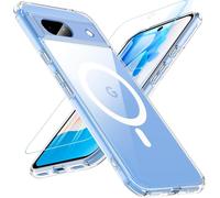 Kal-Coque Pour Google Pixel 8a, Compatible Avec Magsafe Avec Verre Trempé, Magnétique Protection Pixel 8a Transparent Étui Arrière Housse Fine Antichoc Extérieur Case Pour Google Pixel 8a, Clear