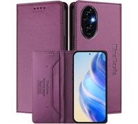 Kal-Coque Pour Honor 200 Pro, Résistante Aux Chutes Et Aux Rayures, [Fermeture Magnétique] Cuir Pu De Haute Qualité Étui Portefeuille Folio. Dark Purple