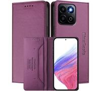 Kal-Coque Pour Honor 200 Smart, Résistante Aux Chutes Et Aux Rayures, [Fermeture Magnétique] Cuir Pu De Haute Qualité Étui Portefeuille Folio. Dark Purple
