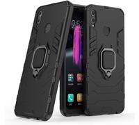 Kal-Coque Pour Honor 8x, Double Couche Renforcée Défense Antichoc Armure Housse Etui Avec 360 Rotation Bague Support Pour Huawei Honor 8x. Hb Black