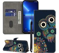 Kal-Coque Pour Honor 90 Lite 5g 6.7 Pouces, 3d Patterned Shockproof Cover, Magnetic Closure Flap With [Card Slots] Wallet Design For Honor 90 Lite Leather Case -Cartoon Owl