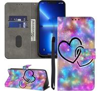 Kal-Coque Pour Honor Magic 6 Lite 5g 6.78"",Housse Antichoc Multi-Motifs,Fermeture À Rabat Magnétique Avec [Card Slots] Étui En Cuir Design Pour Honor Magic6 Lite - Amour Pêche