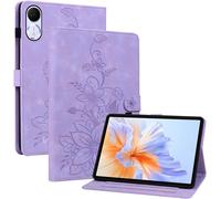 Kal-Coque Pour Honor Pad V9 2024 11.5 Pouces Modèle Rol-W00, Multi-Angles De Visualisation Housse De Protection En Similicuir Avec Porte-Carte Couverture Motif Lys, Pourpre
