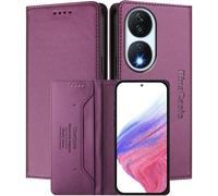 Kal-Coque Pour Honor X7b / Honor 90 Smart, Résistante Aux Chutes Et Aux Rayures, [Fermeture Magnétique] Cuir Pu De Haute Qualité Étui Portefeuille Folio. Dark Purple