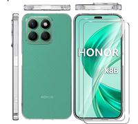Kal-Coque Pour Honor X8b Verre Trempé Protection Écran Deux, Transparent Soft Silicone Tpu Absorption De Choc Et Anti-Scratch Housse Étui