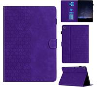 Kal-Coque Pour Huawei Mediapad M5 10/10 (Pro) 2018 10.8 Pouces Modèle Cmr-Al09/W09/Al19/W19 Boîtier Avec Support Avec Fente Pour Carte, Motif Hexagonal Structuré Housse En Similicuir, Pourpre