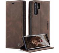 Kal-Coque Pour Huawei P30 Pro 6.47"", Coque Huawei P30 Pro New Edition Pochette, Etui Protection Housse Premium En Cuir Pu,Etui À Rabat Pochette De Portefeuille Étui Huawei P30 Pro, Flip Case, Café