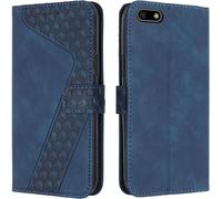 Kal-Coque Pour Huawei Y5 2018/Honor 7s/Y5 Prime 2018, Etui Protection Housse Premium En Cuir Pu Portefeuille Étui Téléphone [Fermoir Magnétique] [Fentes Pour Cartes] Flip Case¿Bleu