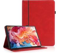 Kal-Coque Pour Ipad Air 11 Pouces M3 2025/ M2 2024 - Étui Housse De Protection Cuir Pu Avec Fonction Support/Portefeuille Coque Tablette (Rouge)
