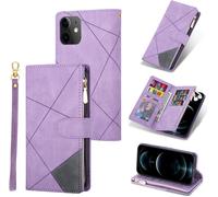 Kal-Coque Pour Iphone 11 6.1 Inch, Etui En Cuir Pu Portefeuille Rétro Antichoc Flip Case Anti-Choc Housse Avec Fentes De Cartes Fonction Support, Fermeture Magnétique - Violet