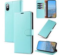 Kal-Coque Pour Iphone X/Iphone Xs, Antichoc Magnetique Étui À Rabat Avec Porte Cartes, Portefeuille Housse En Cuir Pu Pour Iphone X/Iphone Xs, Vert