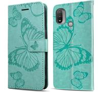Kal-Coque Pour Moto E20 / Moto E30 / Moto E40, Papillon Imprimé Housse En Cuir Pu Magnétique Portefeuille, Étui À Rabat Pour Moto E20 / Moto E30 / Moto E40, Vert