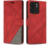 Kal-Coque Pour Moto Edge 40 / Edge 2023, Protection Housse Etui En Cuir Pu Portefeuille Avec Emplacements Cartes Et Fonction Support Pour Moto Edge 40 / Edge 2023, Rouge