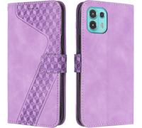 Kal-Coque Pour Motorola Moto Edge 20 Lite/Moto Edge 20 Fusion, Etui Protection Housse Premium En Cuir Pu Portefeuille Étui Téléphone [Fermoir Magnétique] [Fentes Pour Cartes] Flip Case¿Pourpre