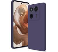 Kal-Coque Pour Motorola Moto Edge 50 Ultra Case, Silicone Étui Souple Avec Protection De Caméra, Cover Mince Antichoc Avec Microfibre Douce Anti-Rayures, Violet Foncé