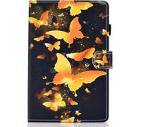 Kal-Coque Pour Nouvel Ipad 10.2 2019, Cuir Senior Affaires Folding Folio Coque Housse Avec Réveil/Sommeil Automatique, Angles De Vision Multiples Pour Ipad 10.2 7ème Génération-Or Papillon