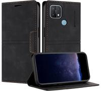 Kal-Coque Pour Oppo A15 / Oppo A15s / Oppo A35, Housse En Cuir Pu Portefeuille Etui, Tpu Fonction Support [Fentes Pour Cartes] Anti-Choc Folio Magnetique Compatible Avec Oppo A15 (Noir)