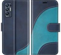 Kal-Coque Pour Oppo Find X3 Neo 5g / Oppo Reno 5 Pro Plus 5g, Portefeuille Etui En Cuir Pu, Magnétique Protection Housse Coque Pour Oppo Find X3 Neo 5g / Oppo Reno 5 Pro Plus 5g, Bleu
