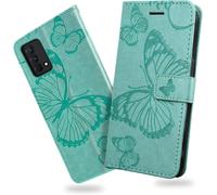 Kal-Coque Pour Oppo Realme Gt Master Edition, Papillon Imprimé Housse En Cuir Pu Magnétique Portefeuille, Étui À Rabat Pour Oppo Realme Gt Master Edition, Vert