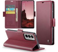 Kal-Coque Pour Oppo Reno 12 Étui Portefeuille Wallet Cover En Cuir Pu Avec Cartes Magnétique Et Rfid Protection Antivol Folio Housse Oppo Reno 12 Case, Vin Rouge