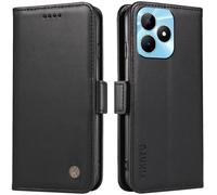 Kal-Coque Pour Realme Note 50 4g/Realme C53/Realme C51 Etui, Simple Retourner Cuir Magnétique Anti Chute Portefeuille Protection Housse, Noir