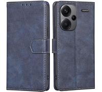 Kal-Coque Pour Redmi Note 13 Pro+ / Redmi Note 13 Proplus (6.67"" Inches), Coque Etui Protection Housse Premium En Cuir Pu - Bleu