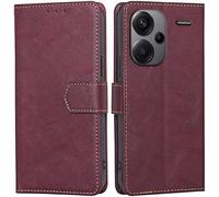 Kal-Coque Pour Redmi Note 13 Pro+ / Redmi Note 13 Proplus (6.67"" Inches), Coque Etui Protection Housse Premium En Cuir Pu - Rouge