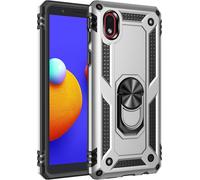 KAL-Coque Pour Samsung Galaxy A01 Core/M01 Core + 9D Verre Trempé, Silicone Souple Et Pc Dur Coque [Slim Armor] Protection Résistante, Anti-Choc, Anti-Rayure, Etui Housse Avec Support Kickstand