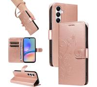 KAL-Coque Pour Samsung Galaxy A05S, Housse Etui Portefeuille Cuir Pu Multifonction, Magnétique Étui De Protection Compatible Avec Galaxy A05S, Or Rose