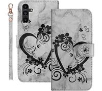 Kal-Coque Pour Samsung Galaxy A13 5g Rabat,Housse Pour Samsung Galaxy A13 5g Clapet,Aimer/C?ur Portefeuille Etui Avec Fonction Support Et Porte-Carte,Cuir Pu Flip Cover Case.Noir